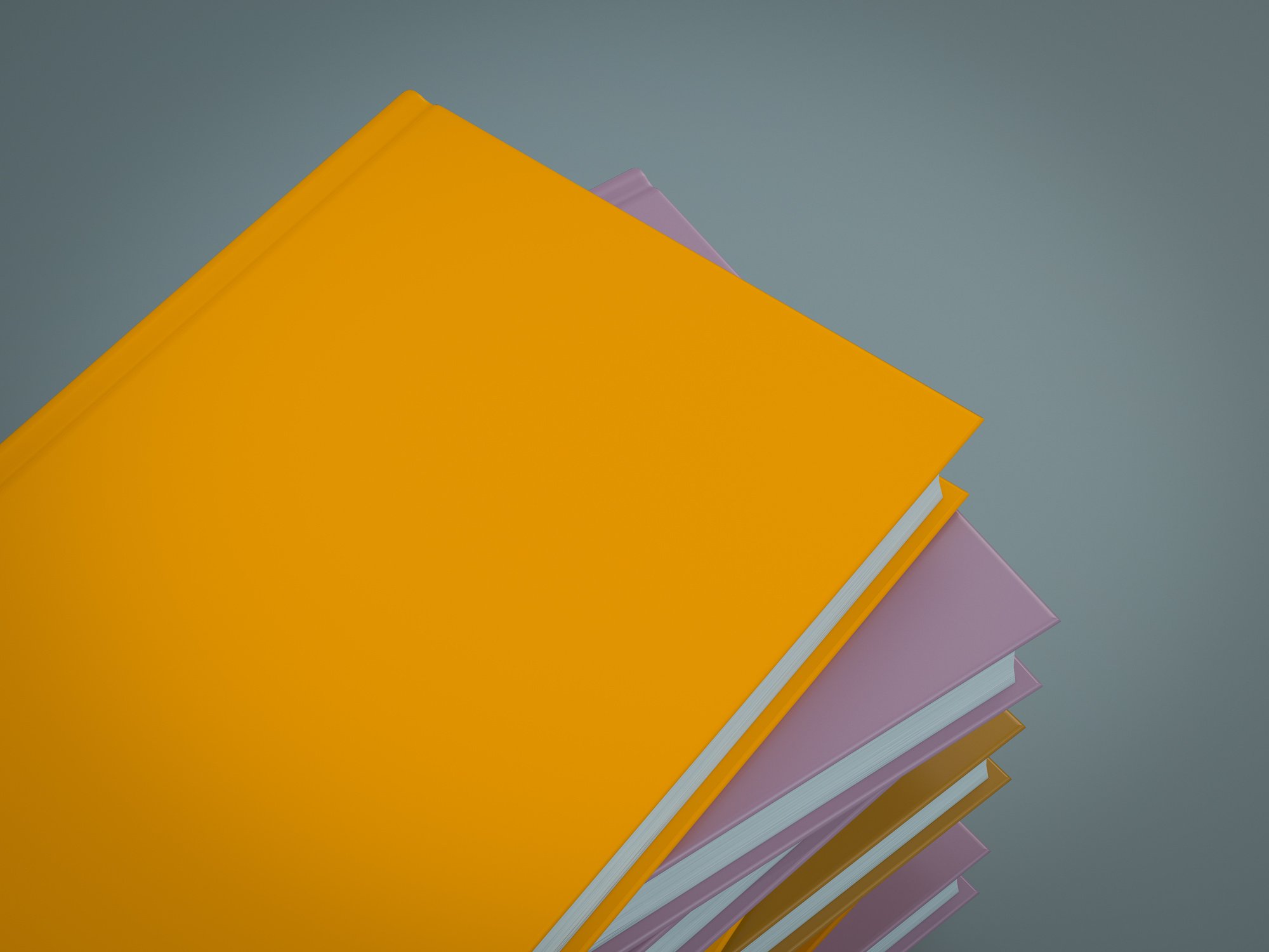 Empty colored books mockup template. High resolution.